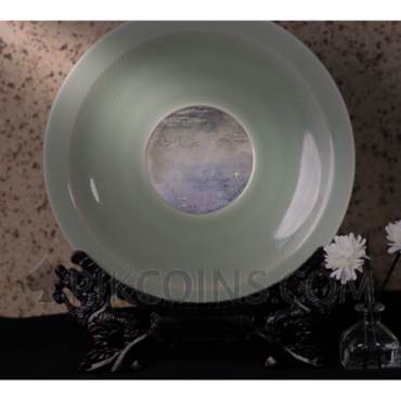 Celadon Porcelain - Water Lily Pond 1907 By Claude Monet 10000 Francs CFA 2oz Republic Du Tchad 2024