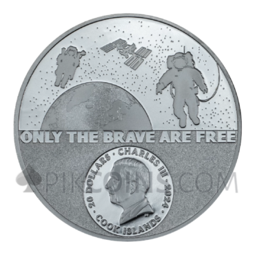 Astronaut - Real Heroes 20$ 3oz Cook Islands 2024