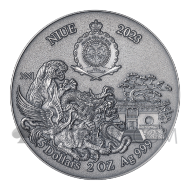 Shaolin Kung Fu Dragon - Martial Arts Styles 5$ 2oz Niue 2023