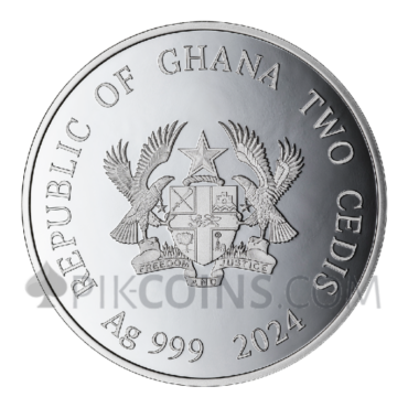 Year Of The Dragon - Lunar Year Ghana 2 Cedis 0.5oz Ghana 2024