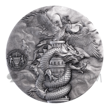 The Double Dragon And The Phoenix 1118 Francs CFA 1,8oz Gabon 2023