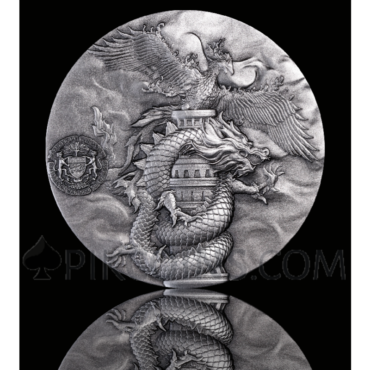 The Double Dragon And The Phoenix 1118 Francs CFA 1,8oz Gabon 2023