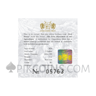 Four Horsemen of Apocalypse - Red Horse 1oz silver 2024