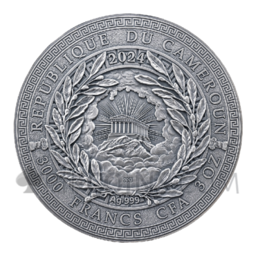 Hermes - Great Greek Mythology 3000 Francs CFA 3oz Cameroon 2024