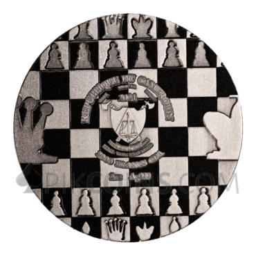 Antique Silver Version - International Chess 2000 Francs CFA 2oz Cameroon 2024