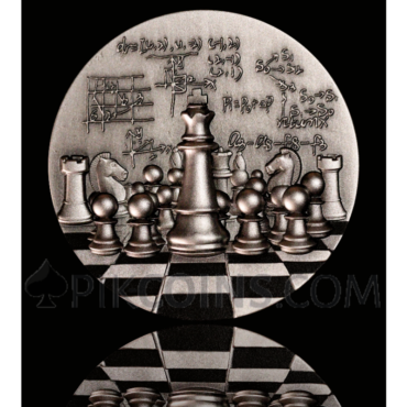 Antique Silver Version - International Chess 2000 Francs CFA 2oz Cameroon 2024