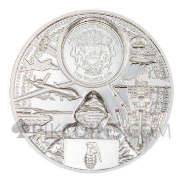War Has No Real Winner – Time Flies 1500 Francs CFA 2oz Gabon 2023