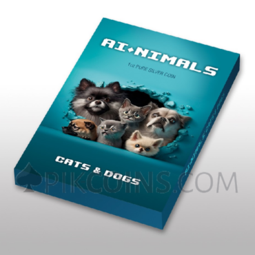 Cats & Dogs - AI•NIMALS 10 Coins Set 1000 Francs CFA 10x1oz Cameroon