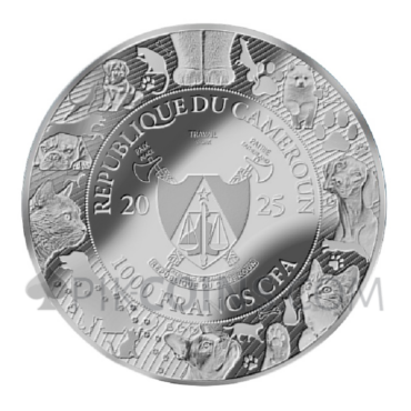Cats & Dogs - AI•NIMALS 10 Coins Set 1000 Francs CFA 10x1oz Cameroon