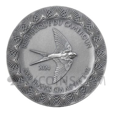 Eros And Psyche - Celestial Beauty 2000 Francs CFA 2oz Republic of Cameroon 2024