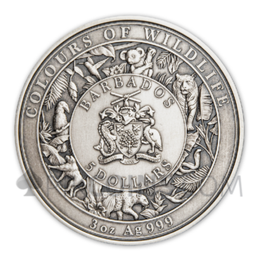 Jaguar - Colours of Wildlife 5$ 3oz Barbados 2024