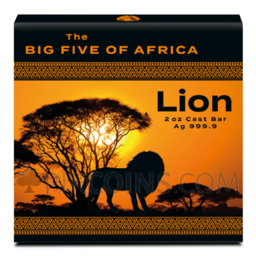 Lion - The Big Five of Africa - Cast Bar 2oz 2024