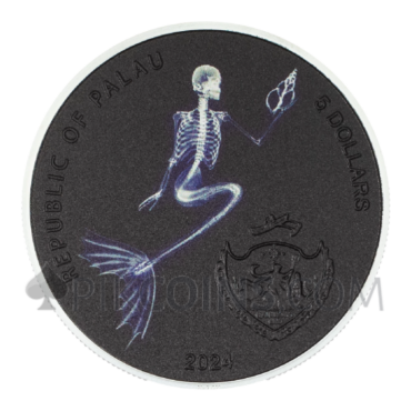 The Last Mermaid - X Ray 5$ 1oz Palau 2024