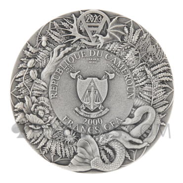 Alkonost - Slavic Bestiary 2000 Francs CFA 3oz Cameroon 2023