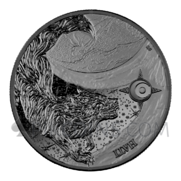 Sköll and Hati - Ragnarök 2 x 1oz Black Silver BU Double Capsule