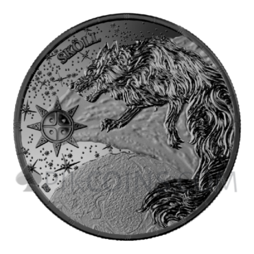 Sköll and Hati - Ragnarök 2 x 1oz Black Silver BU Double Capsule
