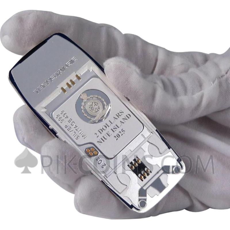Unbreakable Phone Colored & Gilded - TechStalgic 2$ 2oz Niue 2025 - Image 7