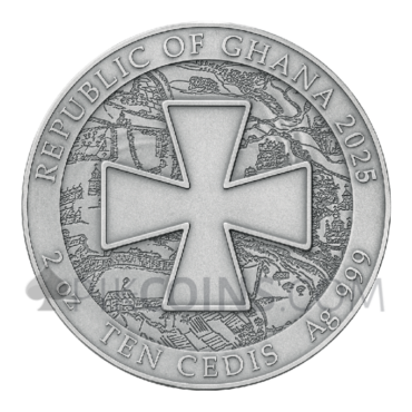 Ukraine - Battle Hardened 2.0 10 Cedis 2oz Republic of Ghana 2025