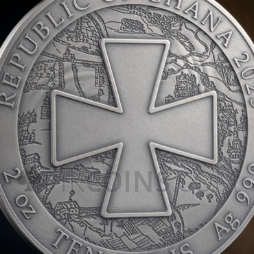 Ukraine - Battle Hardened 2.0 10 Cedis 2oz Republic of Ghana 2025