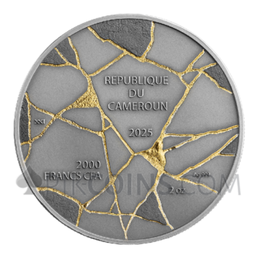 David - Kintsugi Art 2oz 2000 Francs CFA Cameroon 2025