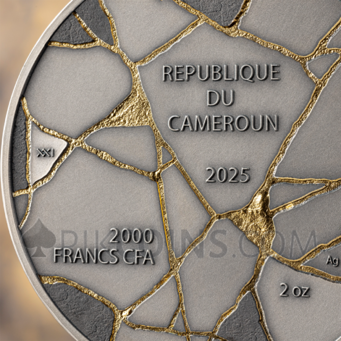 David - Kintsugi Art 2oz 2000 Francs CFA Cameroon 2025 - Image 7
