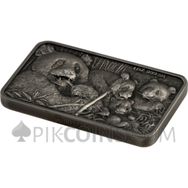 Panda Family - P. De Greef 1oz 1000 Francs CFA Benin 2025