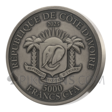 Panda - Big Five Asia 5oz 5000 Francs CFA Ivory Coast 2025