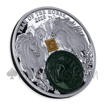Year Of The Horse - Silver With Jade 2oz 25 Francs CFA Burundi 2026
