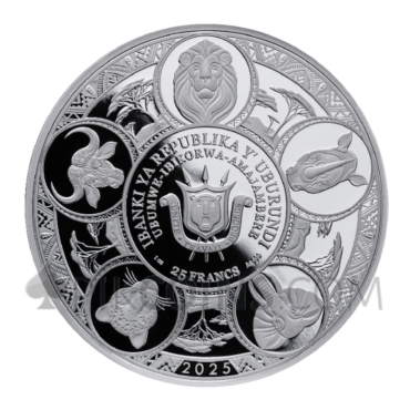 The Big Five Africa - 5 Coin Set 5 x 1oz 5 x 25 Francs CFA Burundi 2025