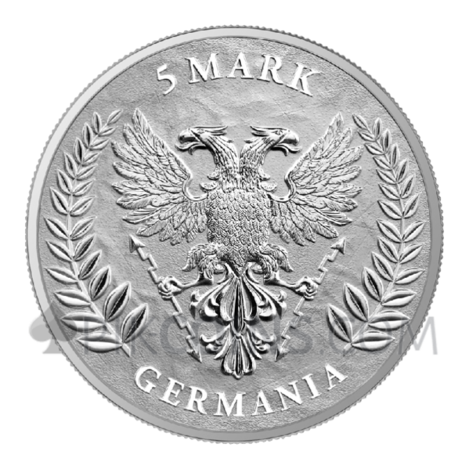 Germania 1oz 5 Mark Silver BU 2025 - Image 2