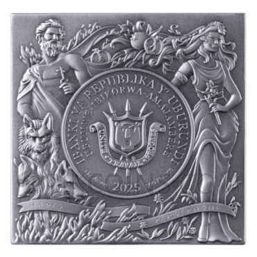 Greek Gods Silver Cube 1kg 500 Francs CFA Burundi 2025