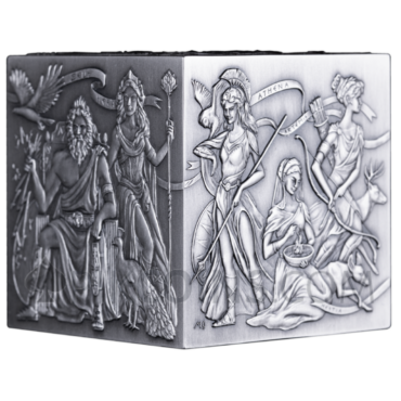 Greek Gods Silver Cube 1kg 500 Francs CFA Burundi 2025