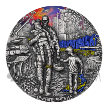 Ukraine Tribute 2oz 2000 Francs CFA Cameroon 2024