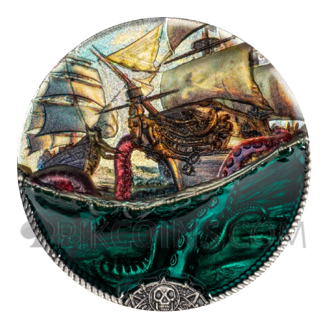 Sea Monster - Underwater Fantasy 3oz 20$ Cook Islands 2025 - Image 2