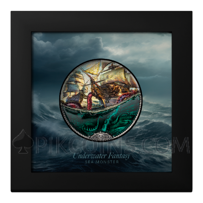 Sea Monster - Underwater Fantasy 3oz 20$ Cook Islands 2025 - Image 4