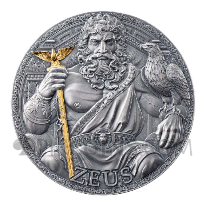 Zeus - Great Greek Mythology 3oz 3000 Francs CFA Cameroon 2025 - Image 4