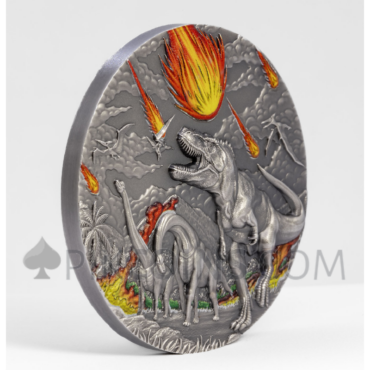 Dinosaur Extinction - Fury of Nature 2oz 10$ Palau 2024