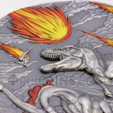 Dinosaur Extinction - Fury of Nature 2oz 10$ Palau 2024