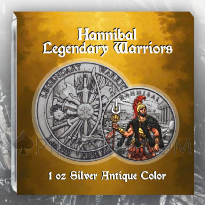 Hannibal - Legendary Warriors Antique Colored Edition 1oz USA - Image 3