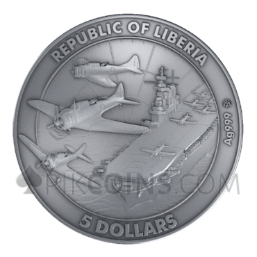 Battle Of Midway 2oz 5$ Liberia 2025