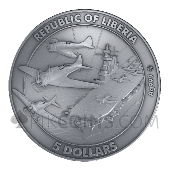 Battle Of Midway 2oz 5$ Liberia 2025 - Image 2