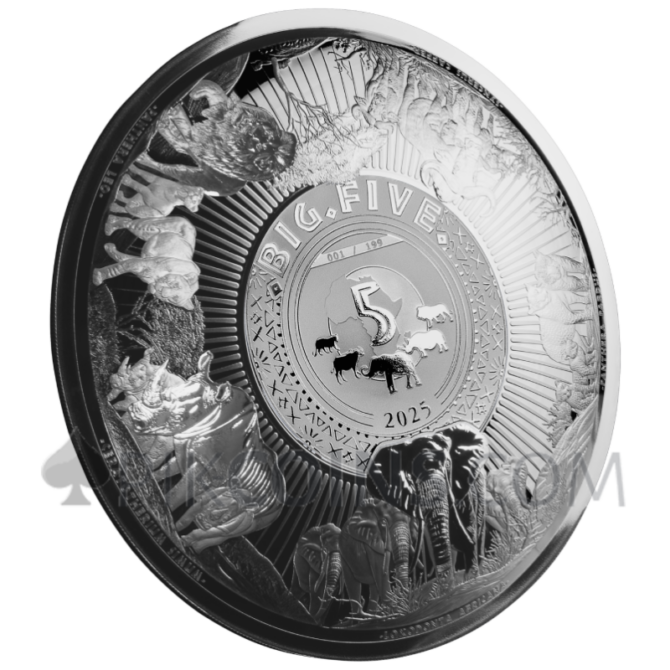 The Big Five Of Africa 1kg 1000 Francs CFA Djibouti 2025 - Image 4