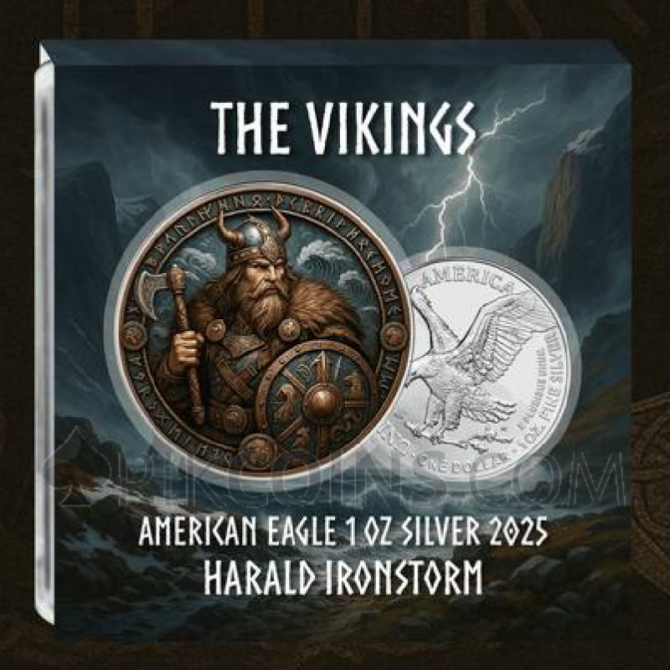 American Eagle - The Vikings: Harald Ironstorm 1oz 1$ USA 2025 - Image 3