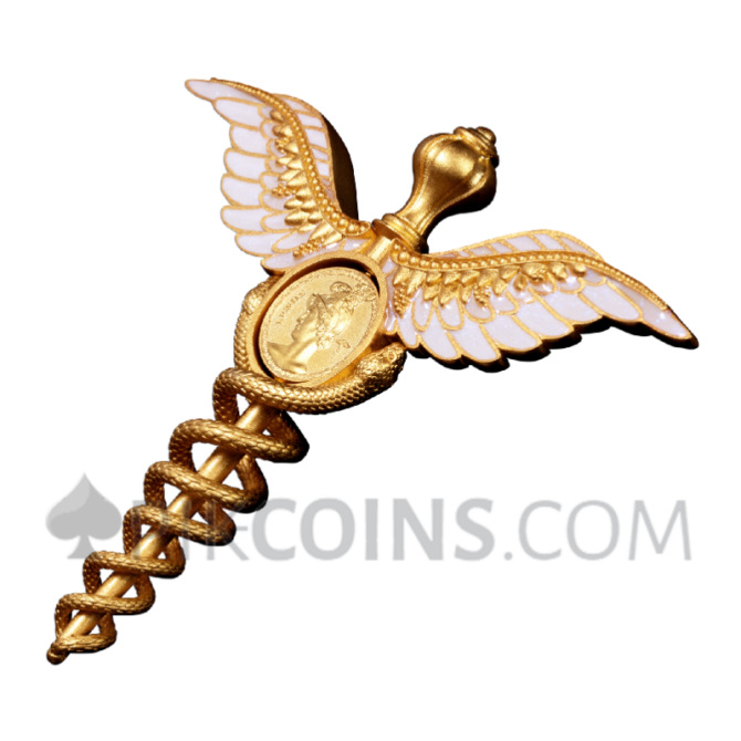 Staff Of Hermes "Caduceus" 2oz 5$ Samoa 2025 - Image 2