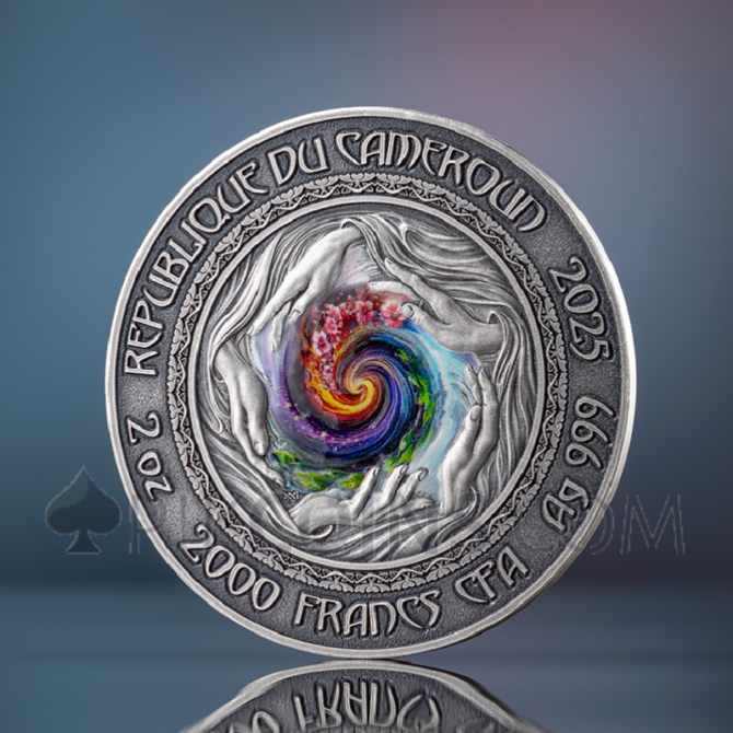 Mermaid - Nature Spirits 2oz 2000 Francs CFA Cameroon 2025 - Image 2