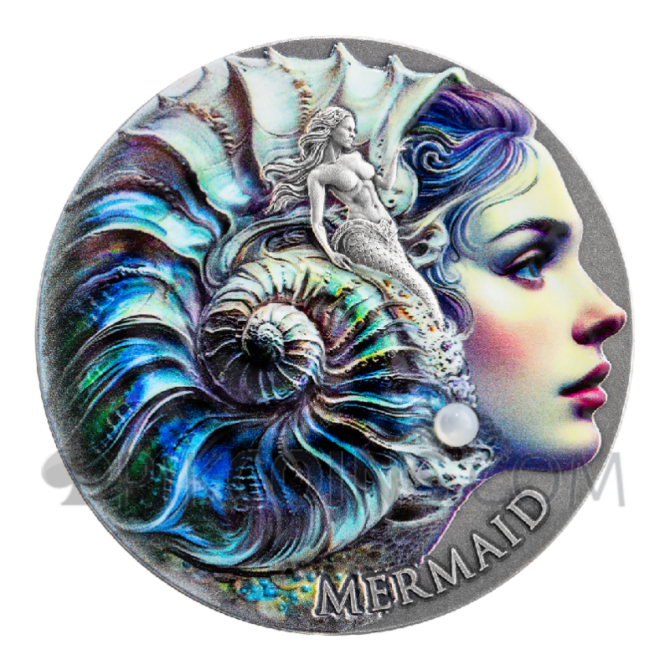 Mermaid - Nature Spirits 2oz 2000 Francs CFA Cameroon 2025 - Image 4