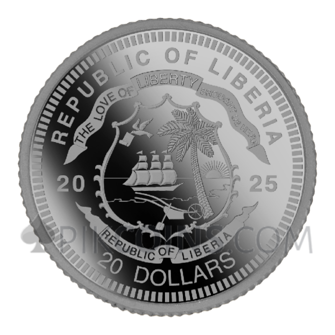In Memoriam Pope Francis I 1oz 20$ Liberia 2025 - Image 2