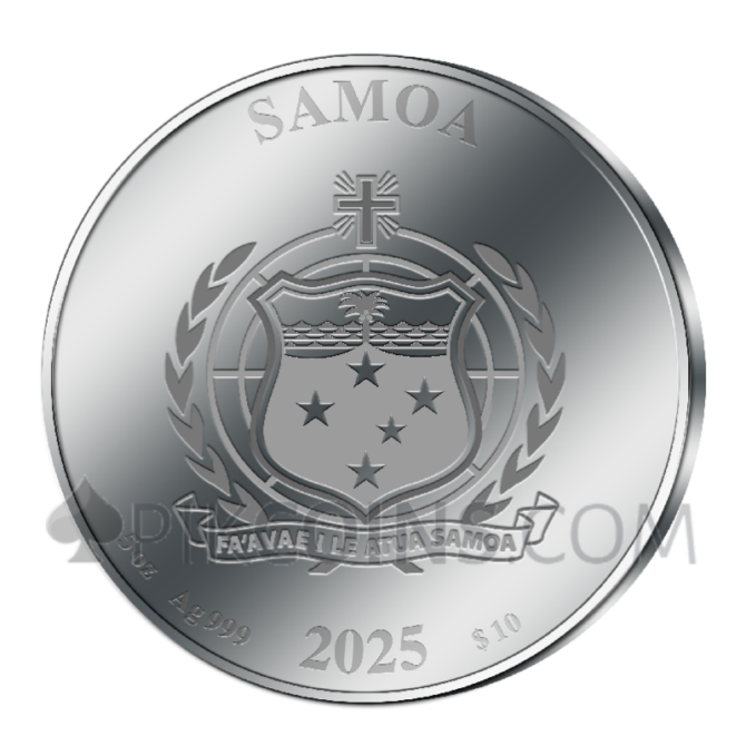 In Memoriam Of Pope Francis 5oz 10$ Samoa 2025 - Image 3