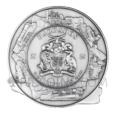200th Anniversary Of 1st Public Steamrailway 10oz 10$ Barbados 2025