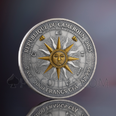 Melpomene And Thalia - The Nine Muses 2oz 2000 Francs CFA Cameroon 2025